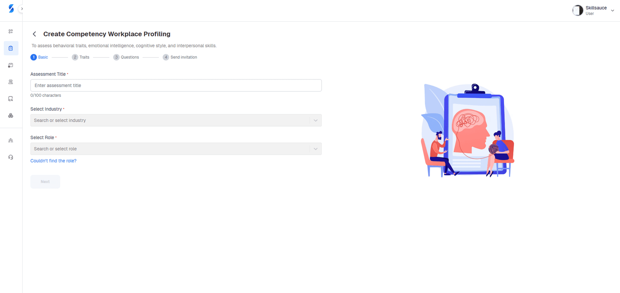 Psychometric assessment workflow preview
