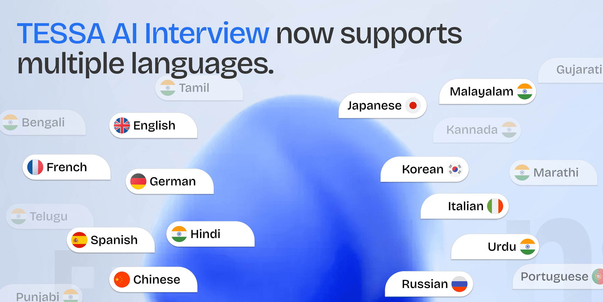 AI Interviews support 20 languages